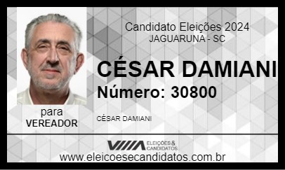 Candidato CÉSAR DAMIANI 2024 - JAGUARUNA - Eleições