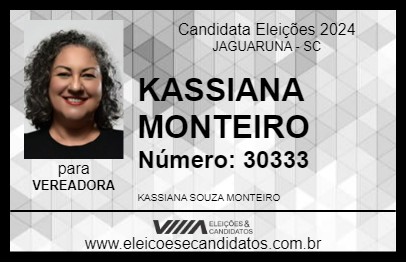 Candidato KASSIANA MONTEIRO 2024 - JAGUARUNA - Eleições