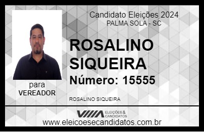 Candidato ROSALINO SIQUEIRA 2024 - PALMA SOLA - Eleições