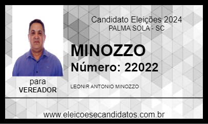 Candidato MINOZZO 2024 - PALMA SOLA - Eleições