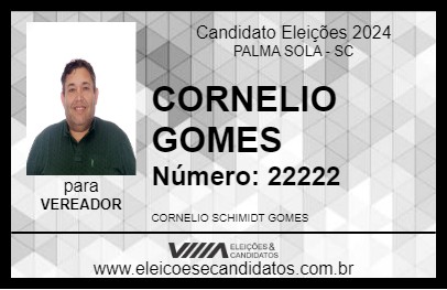 Candidato CORNELIO GOMES 2024 - PALMA SOLA - Eleições