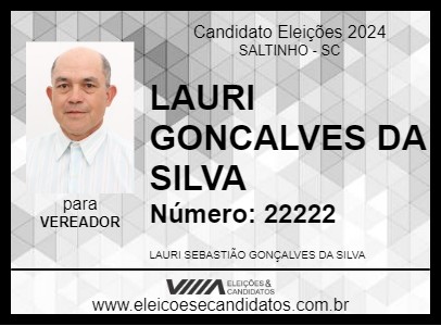 Candidato LAURI GONCALVES DA SILVA 2024 - SALTINHO - Eleições