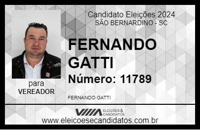 Candidato FERNANDO GATTI 2024 - SÃO BERNARDINO - Eleições