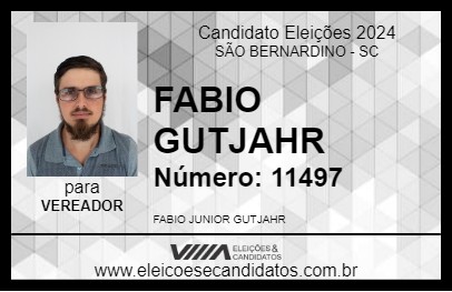 Candidato FABIO GUTJAHR 2024 - SÃO BERNARDINO - Eleições