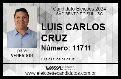 Candidato LUIS CARLOS CRUZ 2024 - SÃO BENTO DO SUL - Eleições