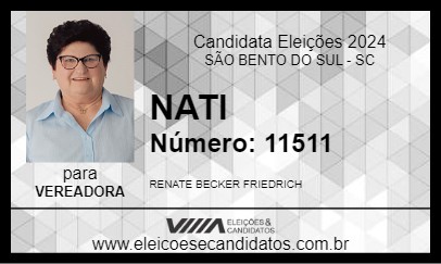 Candidato NATI  2024 - SÃO BENTO DO SUL - Eleições