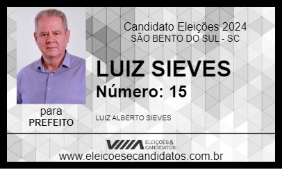 Candidato LUIZ SIEVES 2024 - SÃO BENTO DO SUL - Eleições