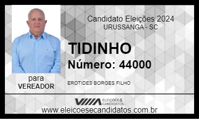 Candidato TIDINHO 2024 - URUSSANGA - Eleições