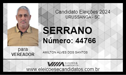 Candidato AMILTON SERRANO 2024 - URUSSANGA - Eleições