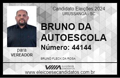 Candidato BRUNO DA AUTOESCOLA 2024 - URUSSANGA - Eleições