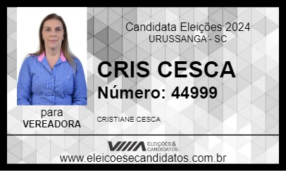 Candidato CRIS CESCA 2024 - URUSSANGA - Eleições