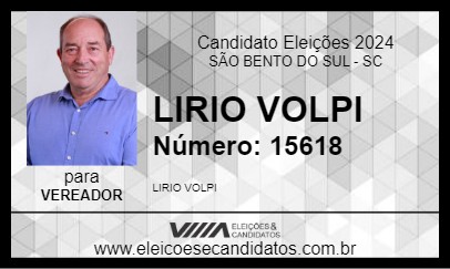 Candidato LIRIO VOLPI 2024 - SÃO BENTO DO SUL - Eleições