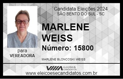 Candidato MARLENE WEISS 2024 - SÃO BENTO DO SUL - Eleições