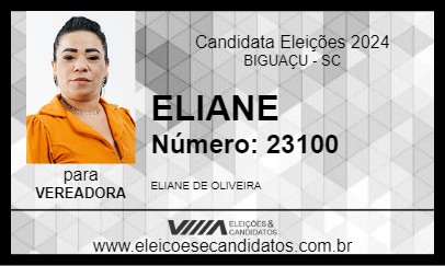 Candidato ELIANE  2024 - BIGUAÇU - Eleições