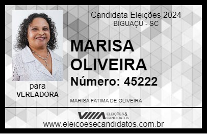 Candidato MARISA OLIVEIRA 2024 - BIGUAÇU - Eleições