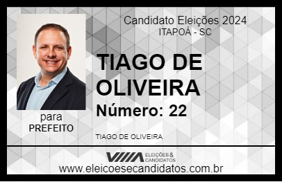 Candidato TIAGO DE OLIVEIRA 2024 - ITAPOÁ - Eleições