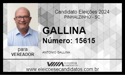 Candidato GALLINA 2024 - PINHALZINHO - Eleições