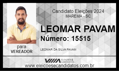 Candidato LEOMAR PAVAM 2024 - MAREMA - Eleições