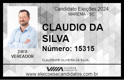 Candidato CLAUDIO DA SILVA 2024 - MAREMA - Eleições