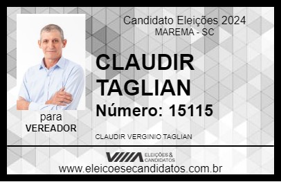 Candidato CLAUDIR TAGLIAN 2024 - MAREMA - Eleições