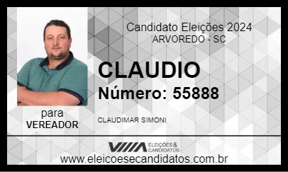 Candidato CLAUDIO 2024 - ARVOREDO - Eleições