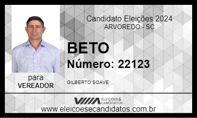 Candidato BETO 2024 - ARVOREDO - Eleições