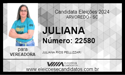 Candidato JULIANA 2024 - ARVOREDO - Eleições