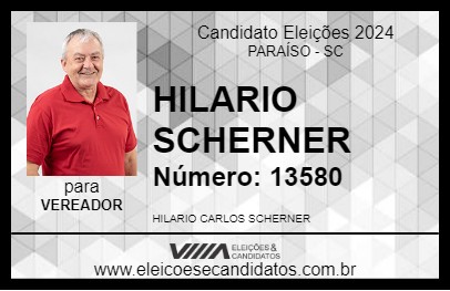 Candidato HILARIO SCHERNER 2024 - PARAÍSO - Eleições