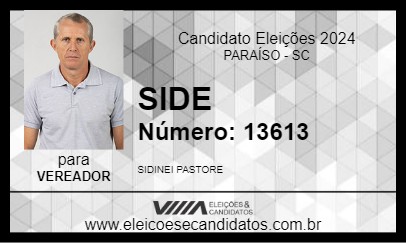 Candidato SIDE 2024 - PARAÍSO - Eleições