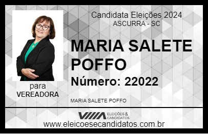 Candidato MARIA SALETE POFFO 2024 - ASCURRA - Eleições