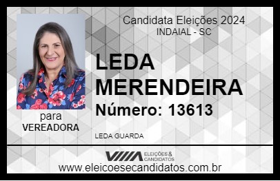 Candidato LEDA MERENDEIRA 2024 - INDAIAL - Eleições