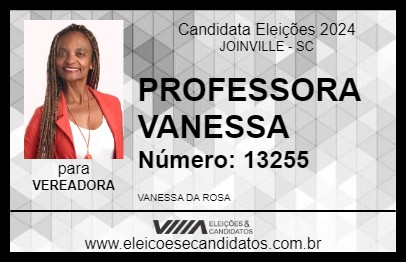 Candidato PROFESSORA VANESSA DA ROSA 2024 - JOINVILLE - Eleições