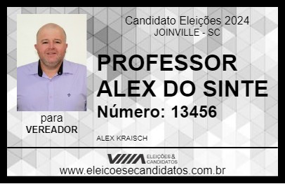 Candidato PROFESSOR ALEX DO SINTE 2024 - JOINVILLE - Eleições