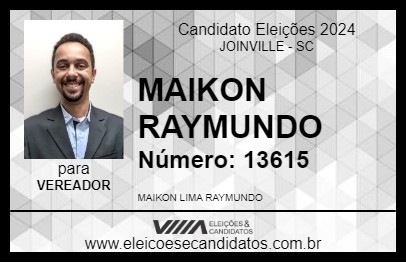 Candidato MAIKON RAYMUNDO 2024 - JOINVILLE - Eleições