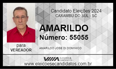 Candidato AMARILDO 2024 - CAXAMBU DO SUL - Eleições