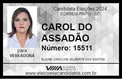 Candidato CAROL DO ASSADÃO 2024 - CORREIA PINTO - Eleições