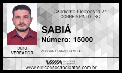 Candidato SABIÁ 2024 - CORREIA PINTO - Eleições