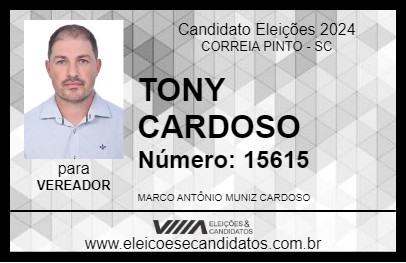 Candidato TONY CARDOSO 2024 - CORREIA PINTO - Eleições