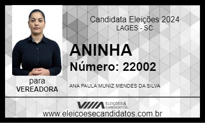 Candidato ANINHA 2024 - LAGES - Eleições