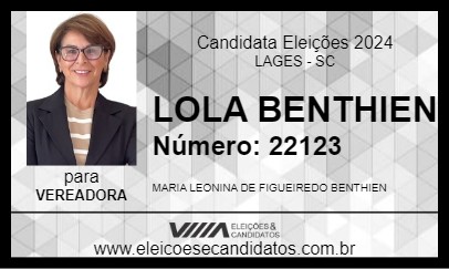 Candidato LOLA BENTHIEN 2024 - LAGES - Eleições