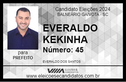 Candidato EVERALDO KEKINHA 2024 - BALNEÁRIO GAIVOTA - Eleições