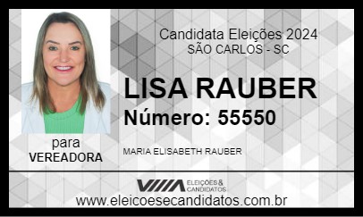 Candidato LISA RAUBER 2024 - SÃO CARLOS - Eleições