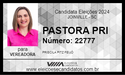 Candidato PASTORA PRI 2024 - JOINVILLE - Eleições