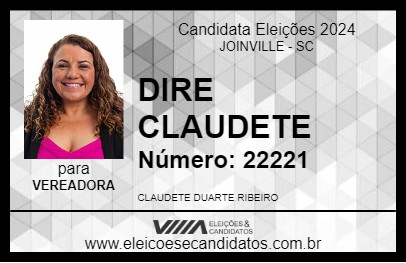 Candidato DIRE CLAUDETE 2024 - JOINVILLE - Eleições