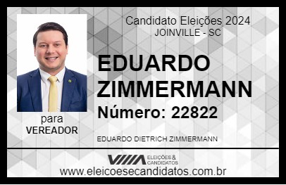 Candidato EDUARDO ZIMMERMANN 2024 - JOINVILLE - Eleições