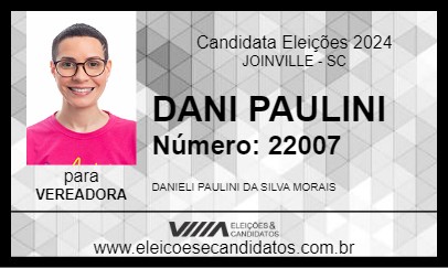 Candidato DANI PAULINI 2024 - JOINVILLE - Eleições