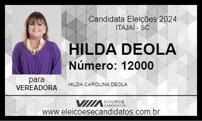 Candidato HILDA DEOLA 2024 - ITAJAÍ - Eleições