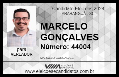 Candidato MARCELO GONÇALVES 2024 - ARARANGUÁ - Eleições