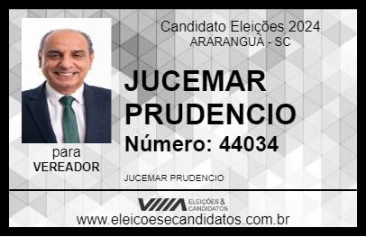 Candidato JUCEMAR PRUDÊNCIO 2024 - ARARANGUÁ - Eleições