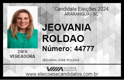 Candidato JOVANA  ROLDAO 2024 - ARARANGUÁ - Eleições